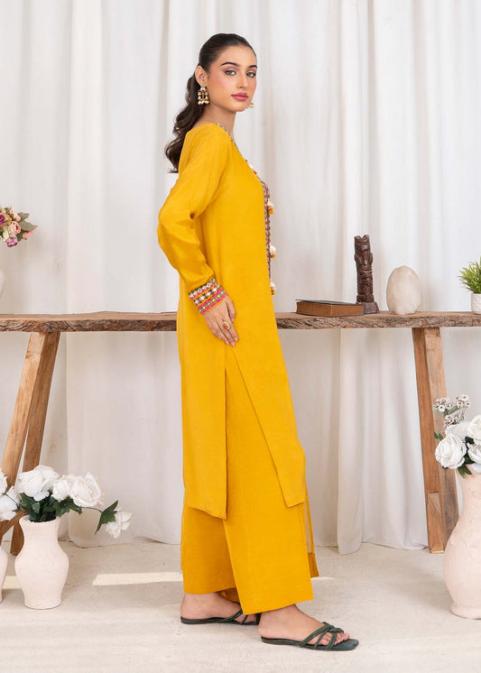 Pakistani Designer Mustard Organza Salwar Kameez Online in KSA Riyadh Saudi Arabia Oman Bahrain Qatar