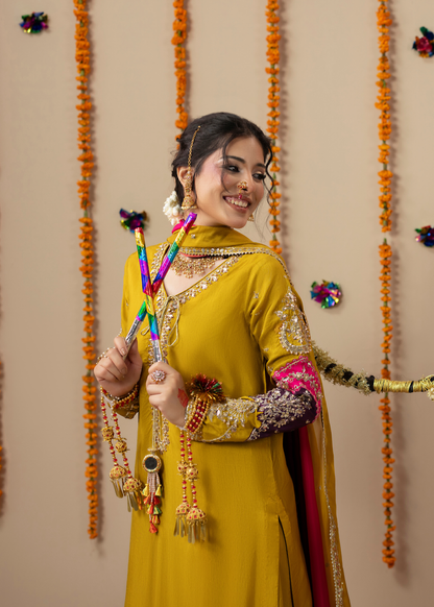Pakistani Designer Mustard Raw Silk Wedding Suit Online in UK USA Canada