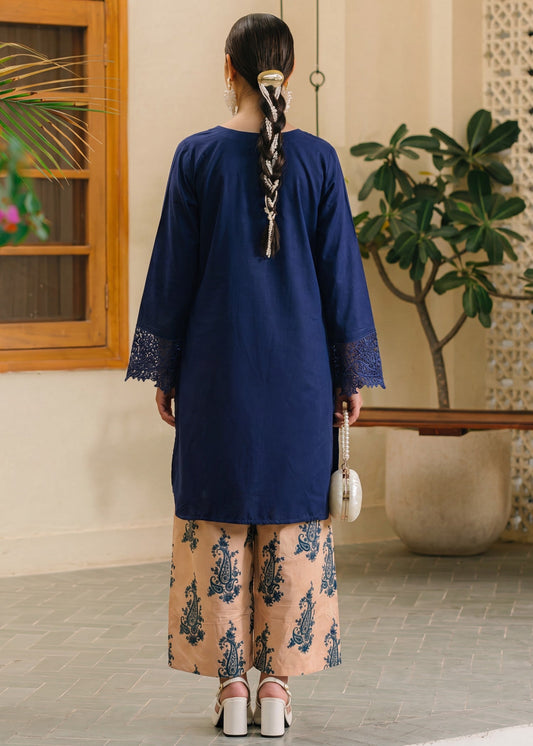 Pakistani Designer Navy Blue Lawn Suit Online in KSA Riyadh Saudi Arabia Oman Bahrain Qatar