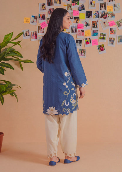 Pakistani Designer Navy Blue Lawn Suit Online in KSA Riyadh Saudi Arabia Oman Bahrain Qatar