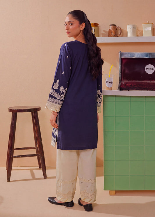 Pakistani Designer Navy Blue Lawn Suit Online in KSA Riyadh Saudi Arabia Oman Bahrain Qatar