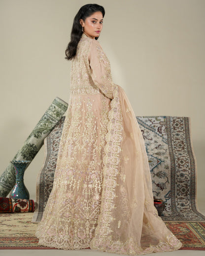 Pakistani Designer Net Maxi Dress Online in KSA Riyadh Saudi Arabia Oman Bahrain Qatar