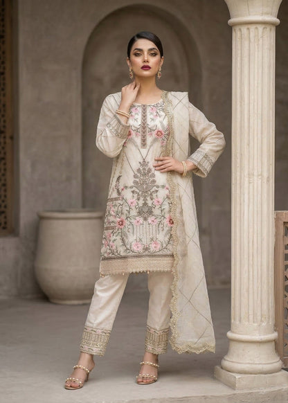 Pakistani Designer Off White Organza Salwar Kameez Online in KSA Riyadh Saudi Arabia Oman Bahrain Qatar