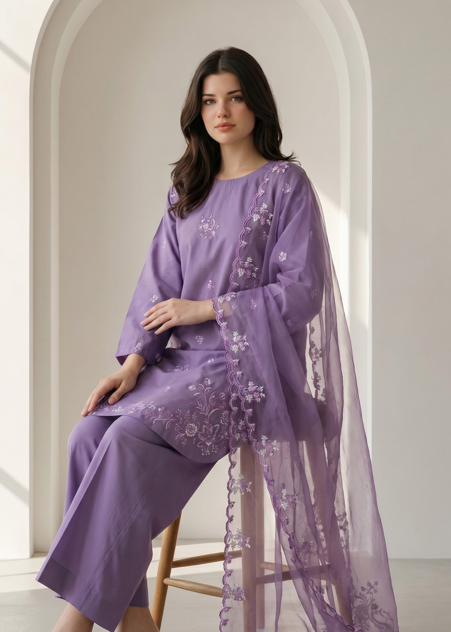 Pakistani Designer Orchid Lawn Suit Online in KSA Riyadh Saudi Arabia Oman Bahrain Qatar