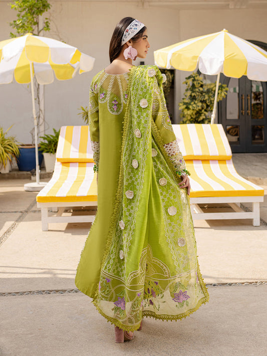 Pakistani Designer Parrot Green Lawn Salwar Kameez Online in KSA Riyadh Saudi Arabia Oman Bahrain Qatar
