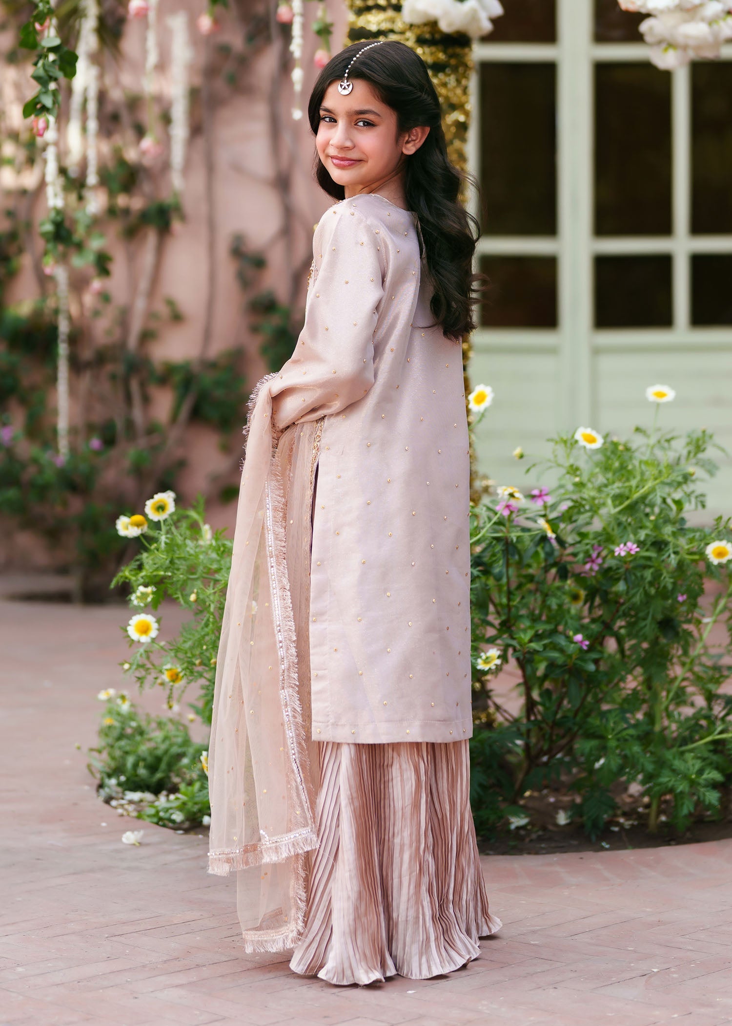 Pakistani Designer Pastel Pink Silk Lehenga Suit Online in KSA Riyadh Saudi Arabia Oman Bahrain Qatar