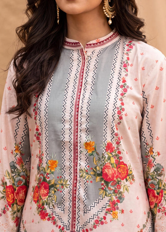Pakistani Designer Peach Pink Lawn Suit Online in KSA Riyadh Saudi Arabia Oman Bahrain Qatar