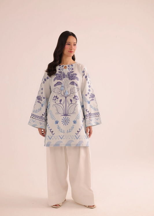 Pakistani Designer Pearl White Lawn Dress Material Online in KSA Riyadh Saudi Arabia Oman Bahrain Qatar