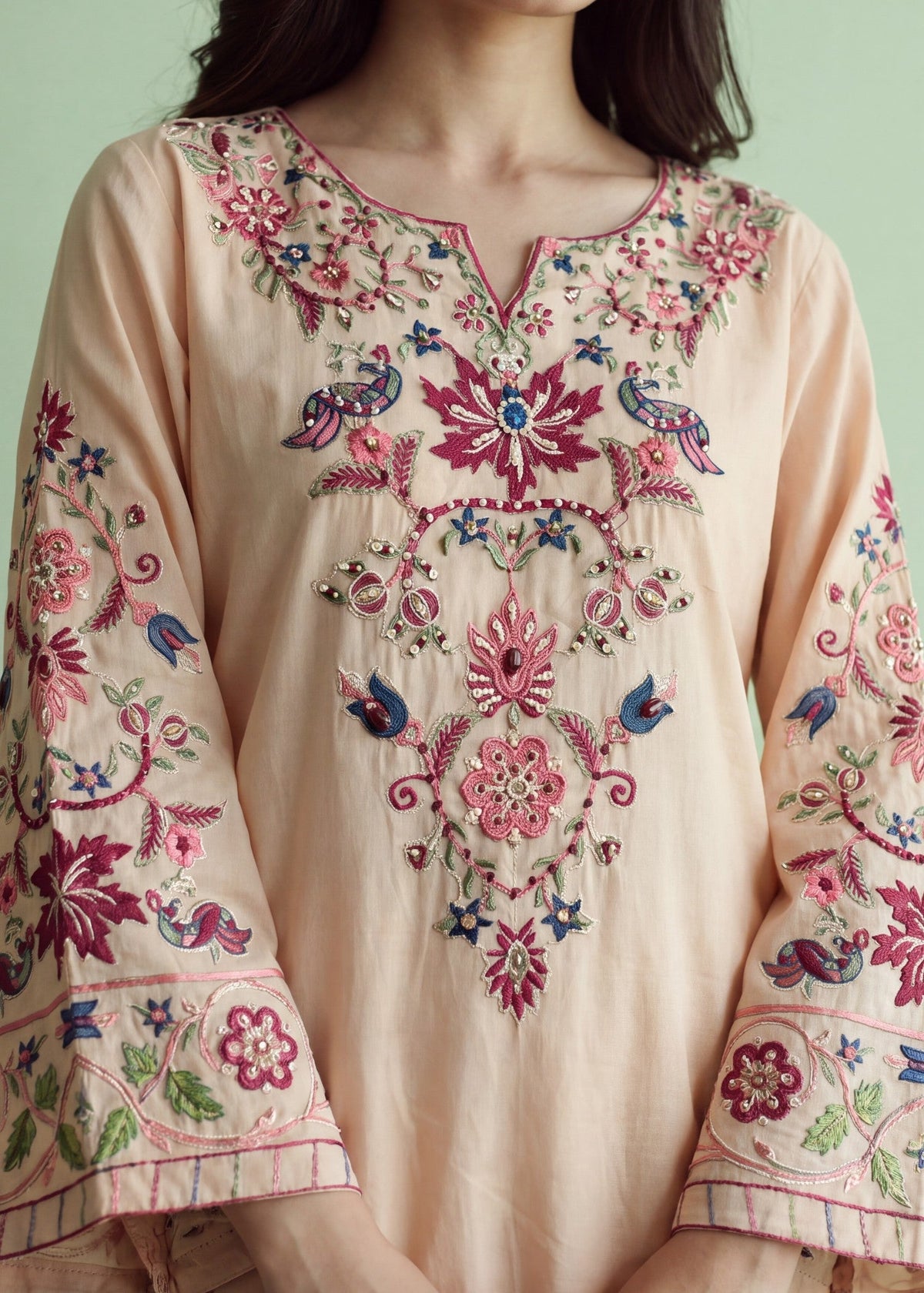 Pakistani Designer Pearl White Lawn Kurta Online in Sri Lanka India Australia