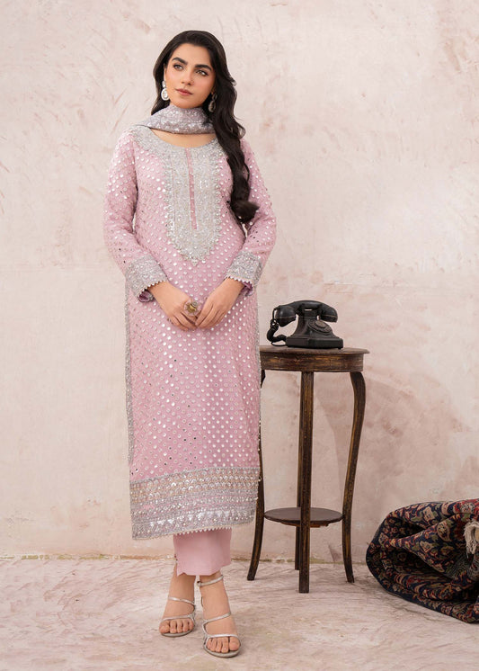 Pakistani Designer Pink Chiffon Salwar Kameez Online in KSA Riyadh Saudi Arabia Oman Bahrain Qatar