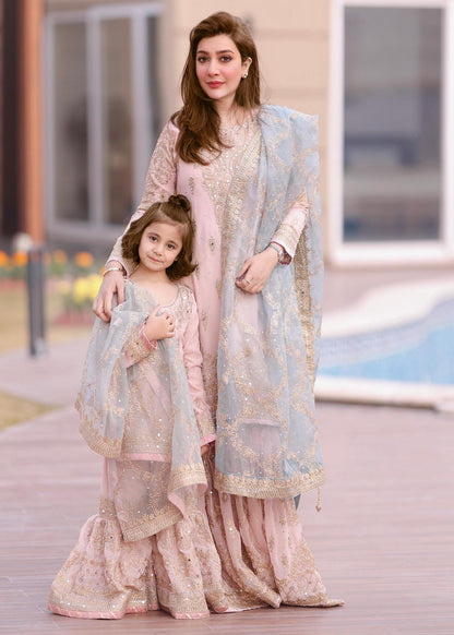 Pakistani Designer Pink Chiffon Salwar Kameez Online in KSA Riyadh Saudi Arabia Oman Bahrain Qatar