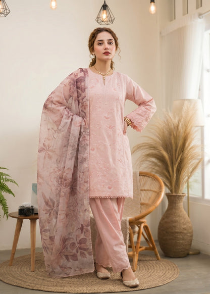 Pakistani Designer Pink Cotton Salwar Kameez Online in KSA Riyadh Saudi Arabia Oman Bahrain Qatar
