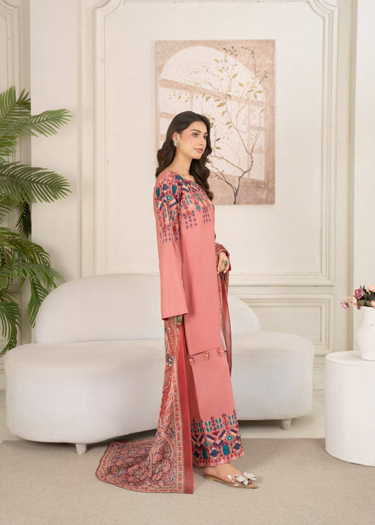 Pakistani Designer Pink Cotton Salwar Kameez Online in KSA Riyadh Saudi Arabia Oman Bahrain Qatar
