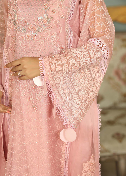 Pakistani Designer Pink Organza Suit Online in KSA Riyadh Saudi Arabia Oman Bahrain Qatar