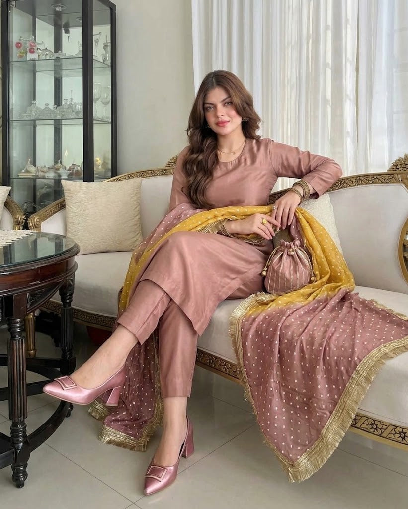 Pakistani Designer Pink Silk Salwar Kameez Online in KSA Riyadh Saudi Arabia Oman Bahrain Qatar
