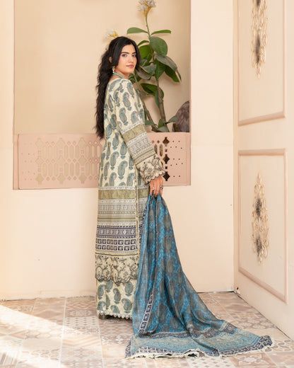 Pakistani Designer Pista Lawn Cotton Suit Online in KSA Riyadh Saudi Arabia Oman Bahrain Qatar