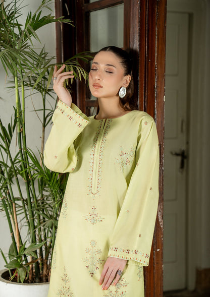 Pakistani Designer Pistachio Cotton Salwar Suit Online in KSA Riyadh Saudi Arabia Oman Bahrain Qatar