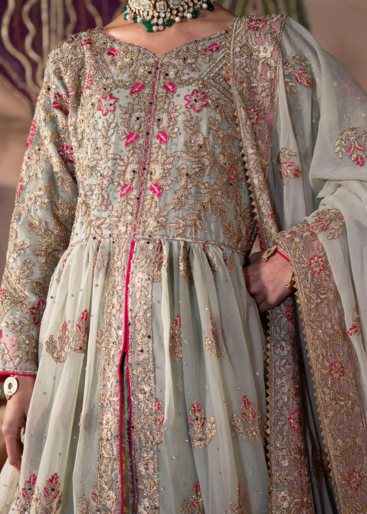 Pakistani Designer Pistachio Green Chiffon Salwar Kameez Online in KSA Riyadh Saudi Arabia Oman Bahrain Qatar