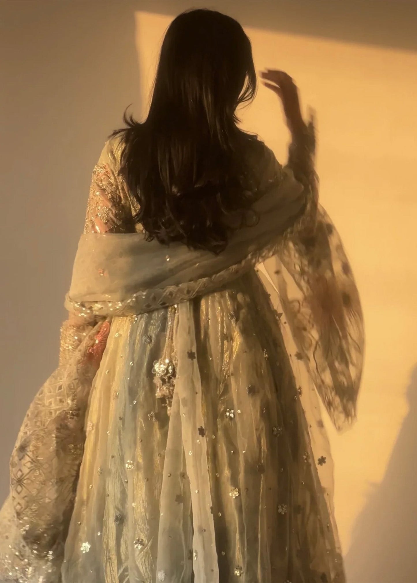 Pakistani Designer Pistachio Organza Formal Suit Online in KSA Riyadh Saudi Arabia Oman Bahrain Qatar