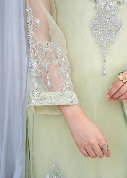 Pakistani Designer Pistachio Organza Kurta Pajama Online in Sri Lanka India Australia