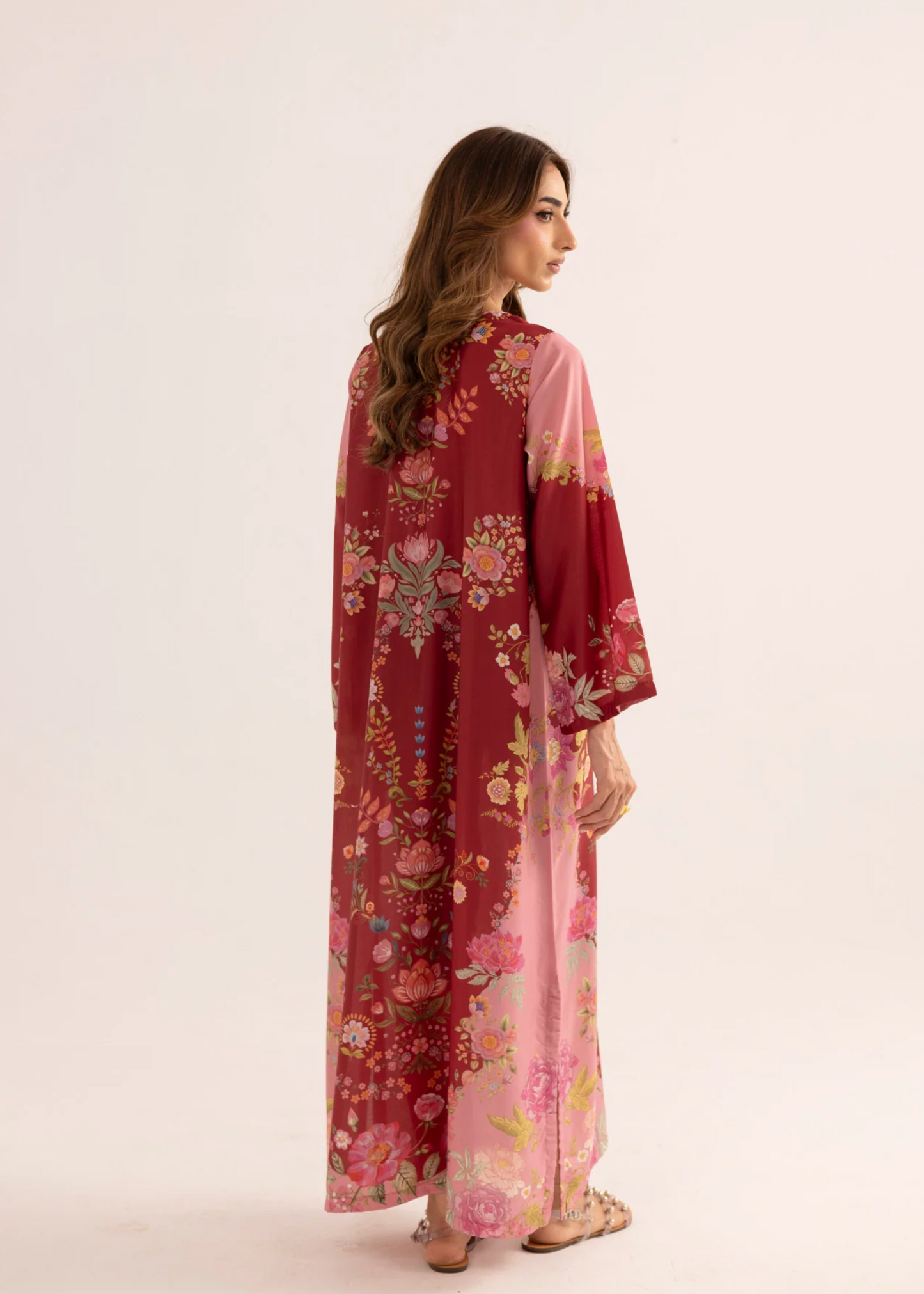 Pakistani Designer Printed Lawn Kaftan Online in KSA Riyadh Saudi Arabia Oman Bahrain Qatar