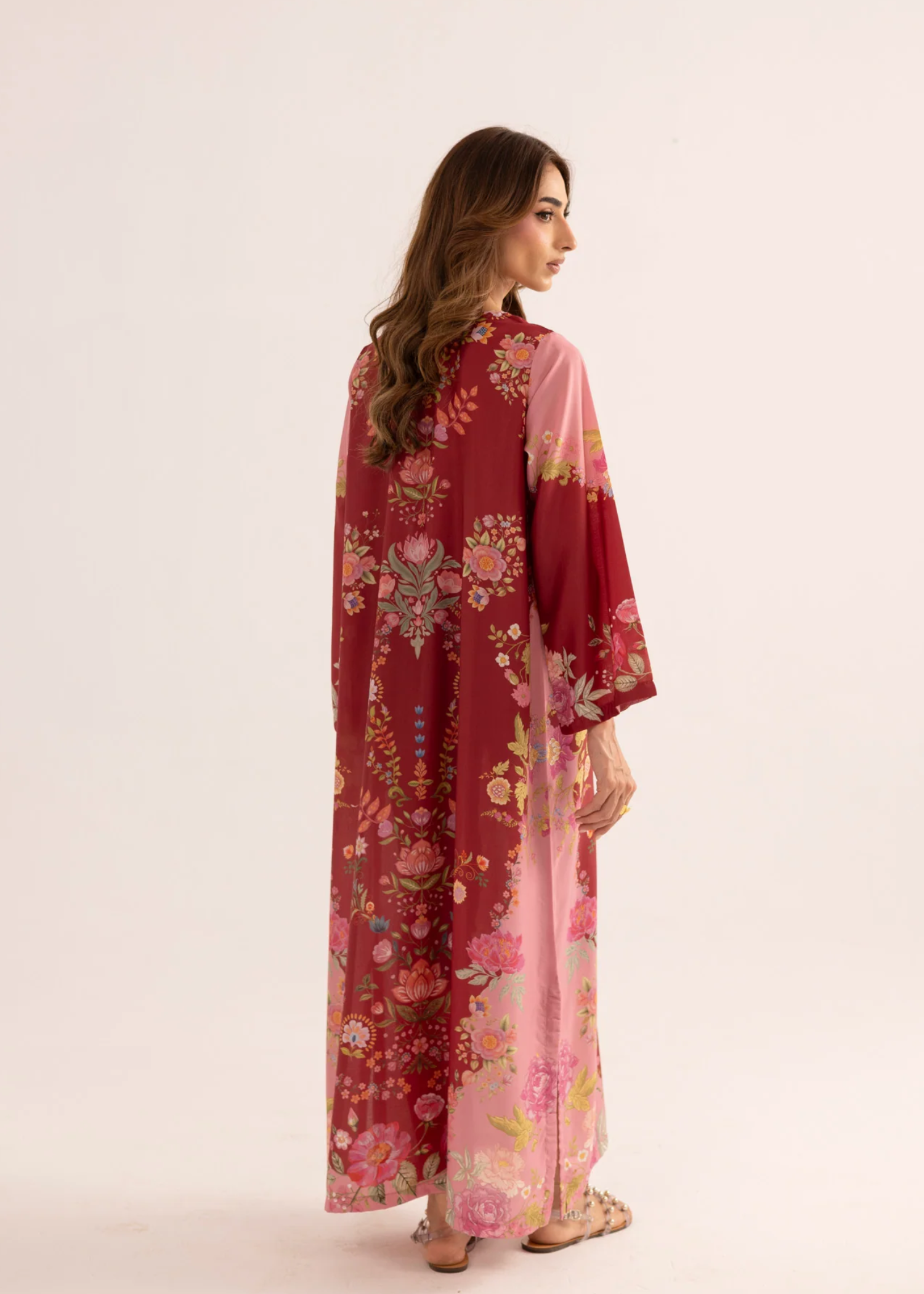 Pakistani Designer Printed Lawn Kaftan Online in KSA Riyadh Saudi Arabia Oman Bahrain Qatar