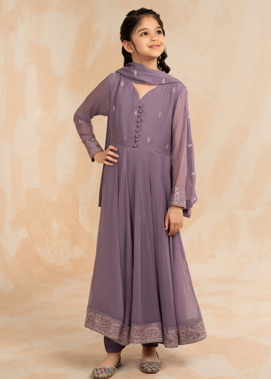 Pakistani Designer Purple Chiffon Salwar Kameez Online in KSA Riyadh Saudi Arabia Oman Bahrain Qatar