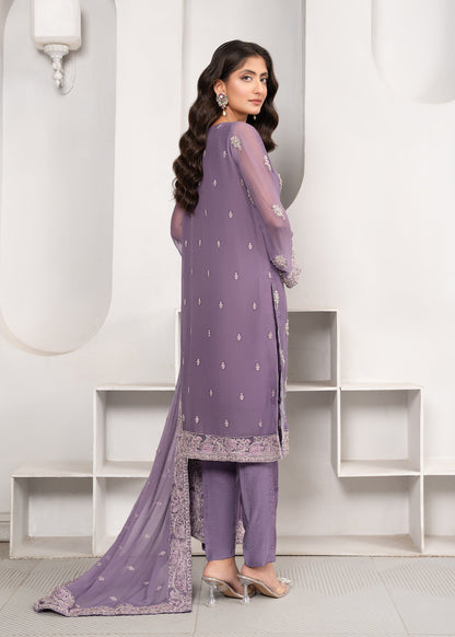 Pakistani Designer Purple Chiffon Suit Online in KSA Riyadh Saudi Arabia Oman Bahrain Qatar