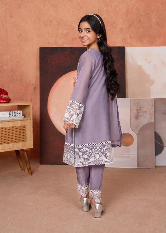 Pakistani Designer Purple Cotton Silk Festive Suit Online in KSA Riyadh Saudi Arabia Oman Bahrain Qatar