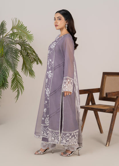 Pakistani Designer Purple Cotton Silk Salwar Kameez Online in KSA Riyadh Saudi Arabia Oman Bahrain Qatar