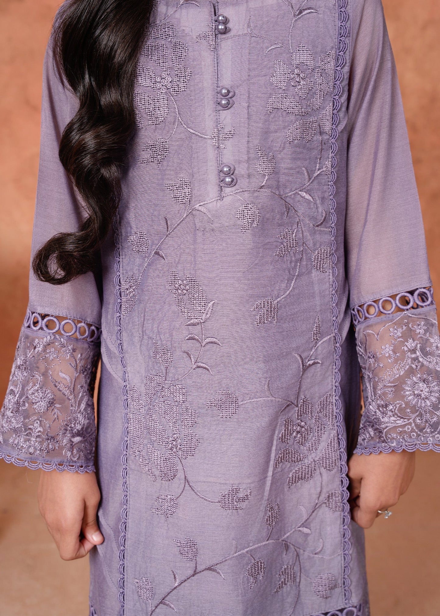 Pakistani Designer Purple Cotton Silk Salwar Kameez Online in KSA Riyadh Saudi Arabia Oman Bahrain Qatar