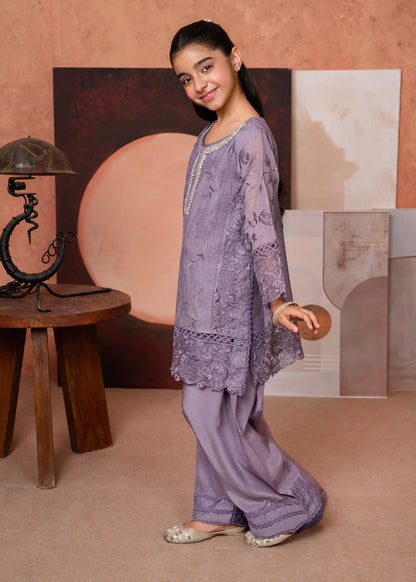 Pakistani Designer Purple Cotton Silk Salwar Kameez Online in KSA Riyadh Saudi Arabia Oman Bahrain Qatar
