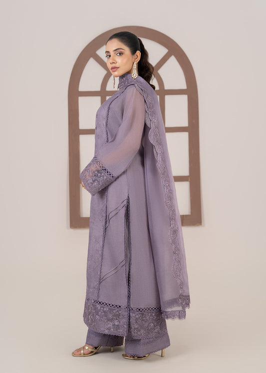 Pakistani Designer Purple Organza Salwar Kameez Online in KSA Riyadh Saudi Arabia Oman Bahrain Qatar