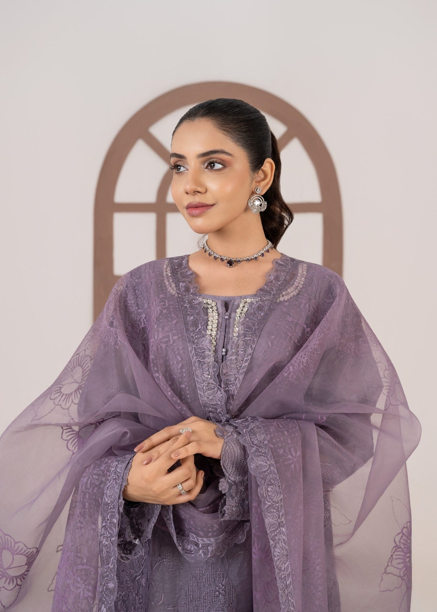 Pakistani Designer Purple Raw Silk Farshi Shalwar Online in KSA Riyadh Saudi Arabia Oman Bahrain Qatar