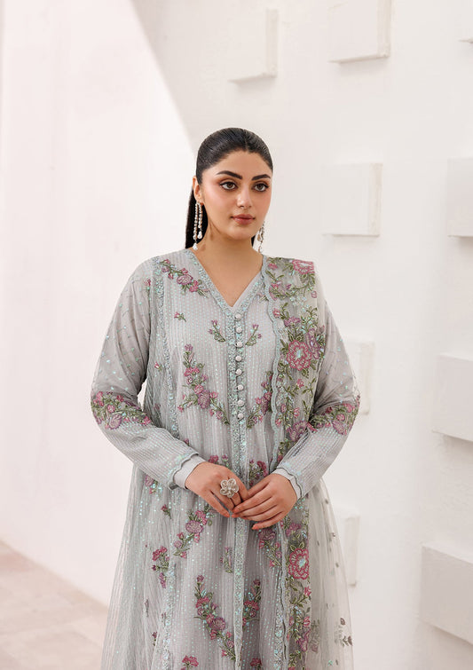 Pakistani Designer Raw Silk Embroidered Suit Online in Sri Lanka India Australia