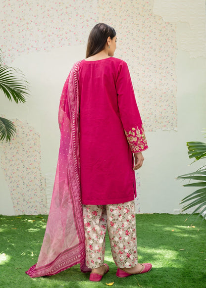 Pakistani Designer Red Lawn Embroidered Suit Online in KSA Riyadh Saudi Arabia Oman Bahrain Qatar