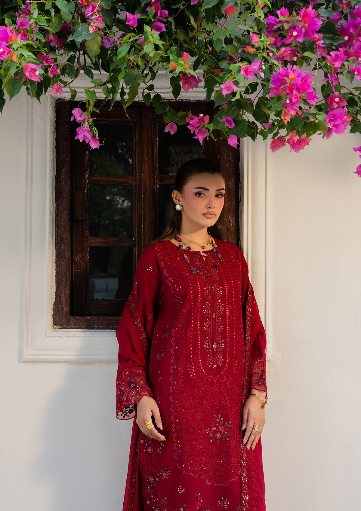 Pakistani Designer Red Lawn Salwar Kameez Online in KSA Riyadh Saudi Arabia Oman Bahrain Qatar