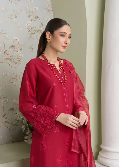 Pakistani Designer Red Linen Salwar Kameez Online in KSA Riyadh Saudi Arabia Oman Bahrain Qatar