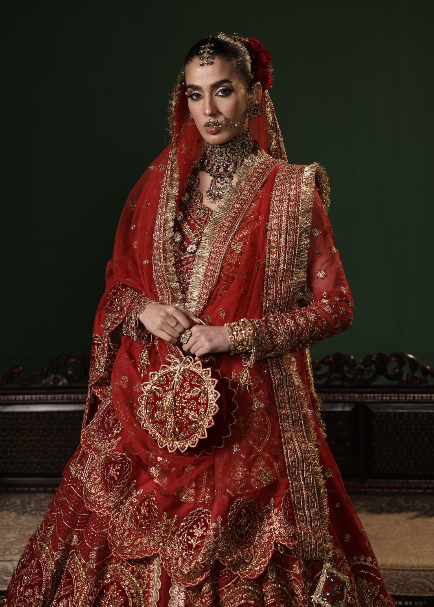 Pakistani Designer Red Net Lehenga Online in Sri Lanka India Australia