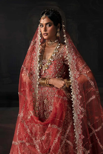Pakistani Designer Rust Orange Embellished Anarkali Maxi Online in KSA Riyadh Saudi Arabia Oman Bahrain Qatar