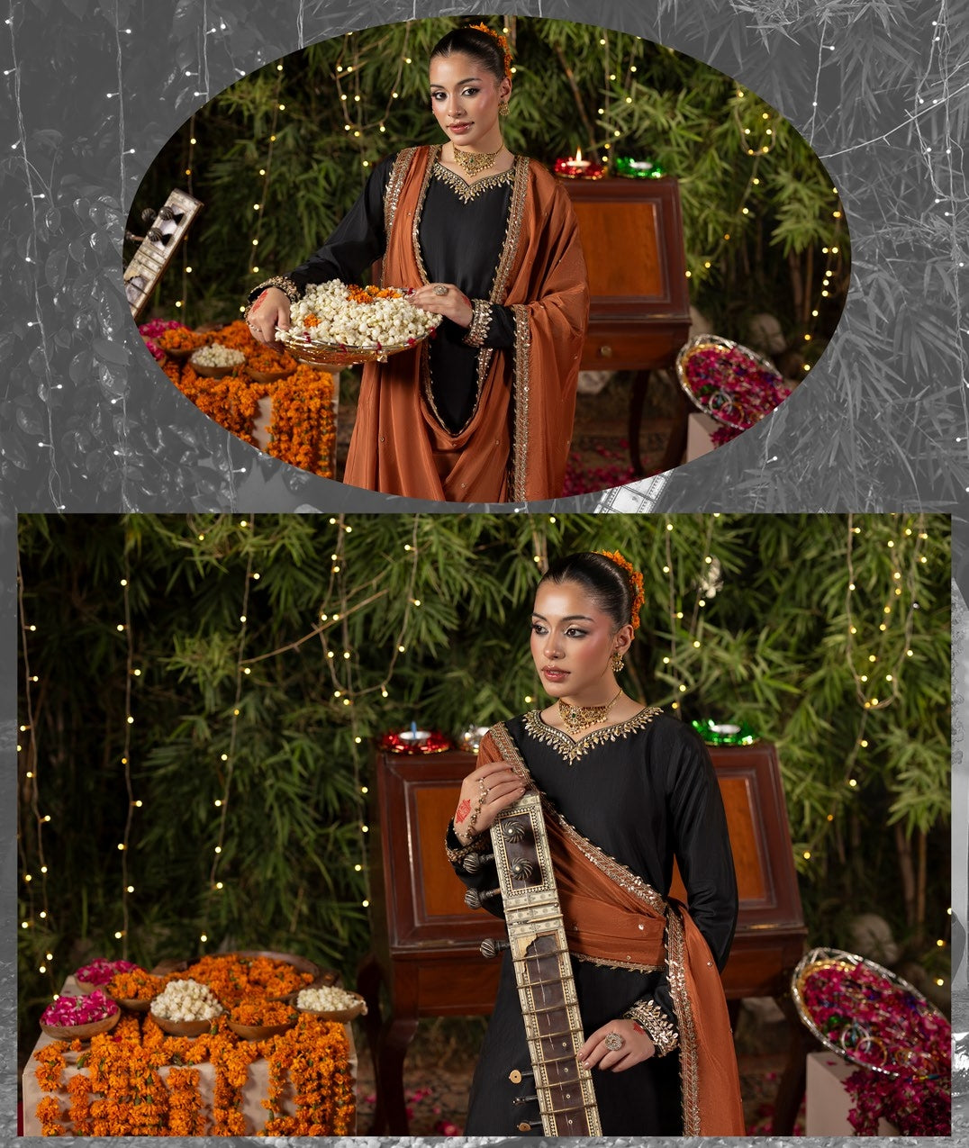 Pakistani Designer Rust Silk Shalwar Kameez Online in KSA Riyadh Saudi Arabia Oman Bahrain Qatar