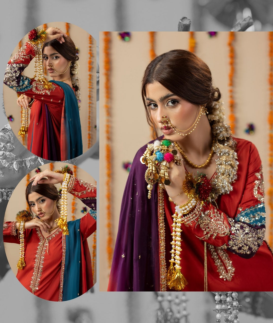Pakistani Designer Rust Silk Suit Online in KSA Riyadh Saudi Arabia Oman Bahrain Qatar