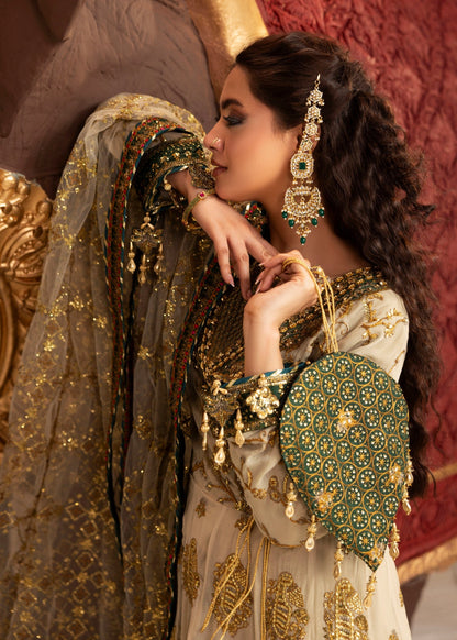 Pakistani Designer Sage Green Chiffon Salwar Kameez Online in UK USA Canada