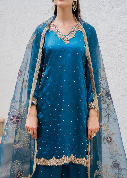 Pakistani Designer Sapphire Blue Wedding Outfit Online in Sri Lanka India Australia