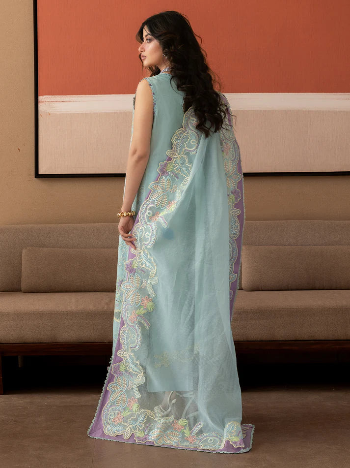 Pakistani Designer Seagreen Lawn Salwar Kameez Online in KSA Riyadh Saudi Arabia Oman Bahrain Qatar