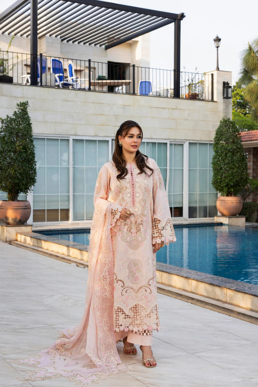 Pakistani Designer Skin Lawn Formal Wear Salwar Kameez Online in KSA Riyadh Saudi Arabia Oman Bahrain Qatar