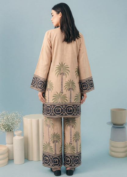 Pakistani Designer Tan Brown Khaddar 2 Piece Suit Online in KSA Riyadh Saudi Arabia Oman Bahrain Qatar