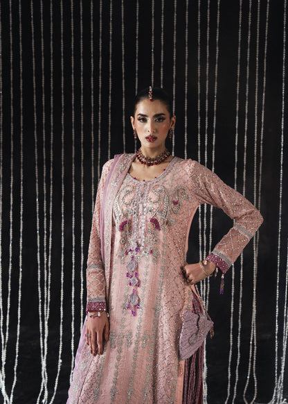 Pakistani Designer Tea Rose Pink Chiffon Salwar Kameez Online in KSA Riyadh Saudi Arabia Oman Bahrain Qatar