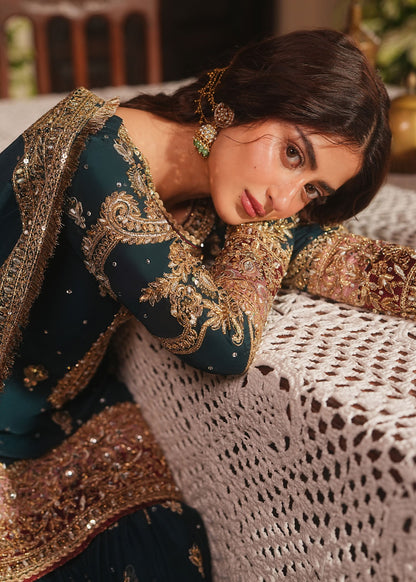 Pakistani Designer Teal Gharara Online in KSA Riyadh Saudi Arabia Oman Bahrain Qatar