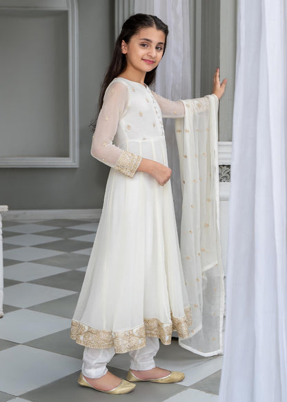 Pakistani Designer White Chiffon Festive Suit Online in KSA Riyadh Saudi Arabia Oman Bahrain Qatar